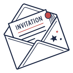 Open envelope invitation card design template