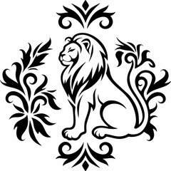 lion floral design element