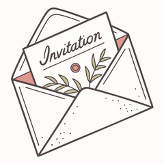Elegant wedding invitation envelope design illustration