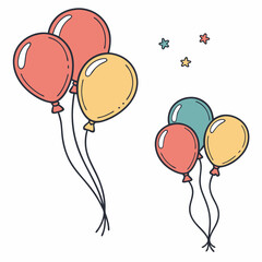 Colorful balloons floating celebration party design © RABBY MIA