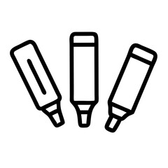 Highlighter icon set silhouette design with transparent background