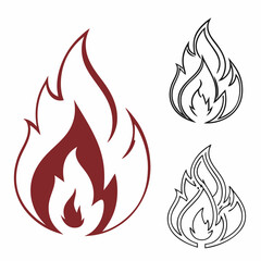 Abstract flame design red black line art graphic