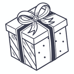 Gift box with bow, isolated, transparent background