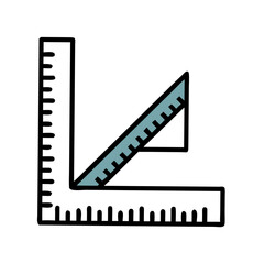 Crisp ruler silhouette icon set, vector shape, transparent background