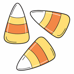 Three candy corn treats halloween sweets illustration