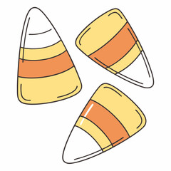 Fototapeta premium Three delicious candy corn halloween treats