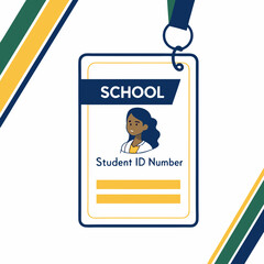 School student id card template design illustration