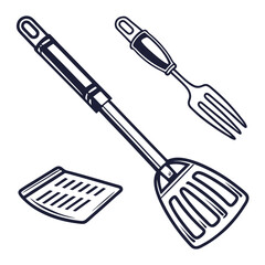 Kitchen utensils spatula fork grater cooking tools