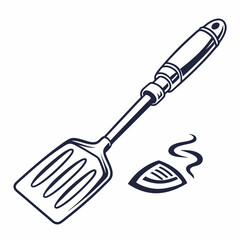 Vintage kitchen spatula grill tool cooking utensil