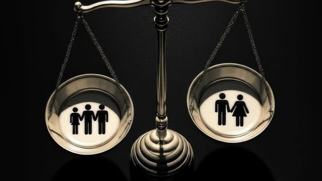Examining family structures, emphasizing equal rights and legal recognition under justice balance
