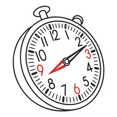 Classic stopwatch time measurement device illustration