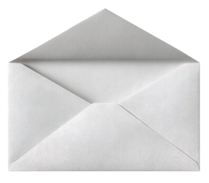 White Envelope Lying Flat Isolated on Transparent Background Ready for Mailing Important Documents or Messages to Recipients