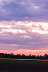 dusk over plowed field