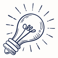 Hand drawn lightbulb idea inspiration creativity concept