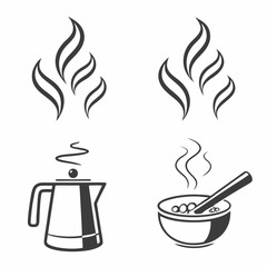 Hot drinks and food steam kettle bowl spoon