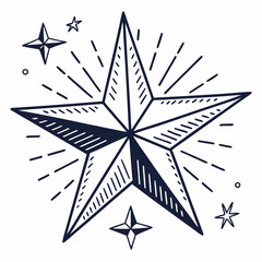 Hand drawn starburst design element illustration
