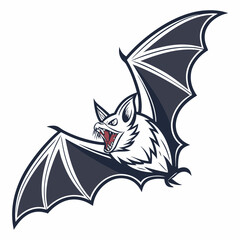 Aggressive flying bat vector illustration design