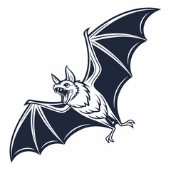 Aggressive flying bat vector illustration design