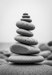 Stone Tower on White Background