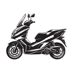 Scooter Bike Digital Art Scooter Clipart Illustration

