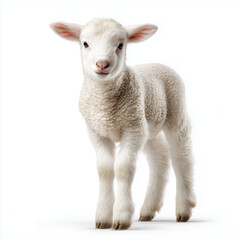 Obraz premium Adorable Baby Lamb - Innocence and Purity , isolated on white background png
