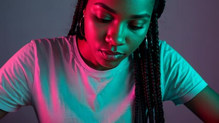 Woman using digital pen and tablet for creative art. Graphics designer drawing on modern device for education concept, footage. - Powered by Adobe