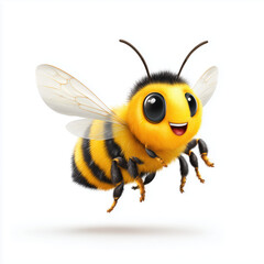 Adorable Cartoon Bee Illustration , isolated on white background png