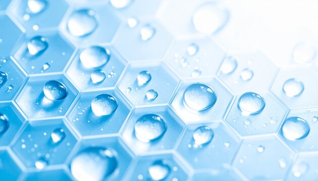 潤いと透明感：ハニカム構造上の水滴Generated image