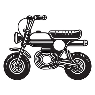 Mini Bike Outline Clipart High Quality Sport Motorcycle Design for Sublimation Projects

