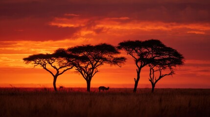 Obraz premium A Second Vibrant And Wild Sunrise Over The Savannah