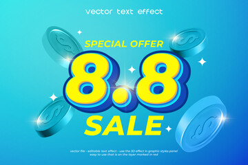 8.8 vector season sale editable text effect template