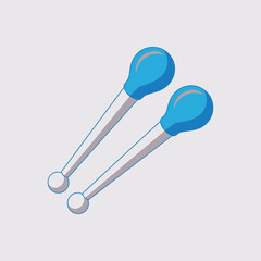 Pair of Blue and White Rhythm Sticks Musical Instrument