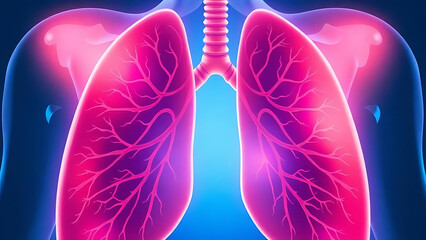 Radiograph on dark background in hospital.The x-ray used for diagnosis of the illness of patient.Medical concept.Blue tone xray show mass at left lung with	