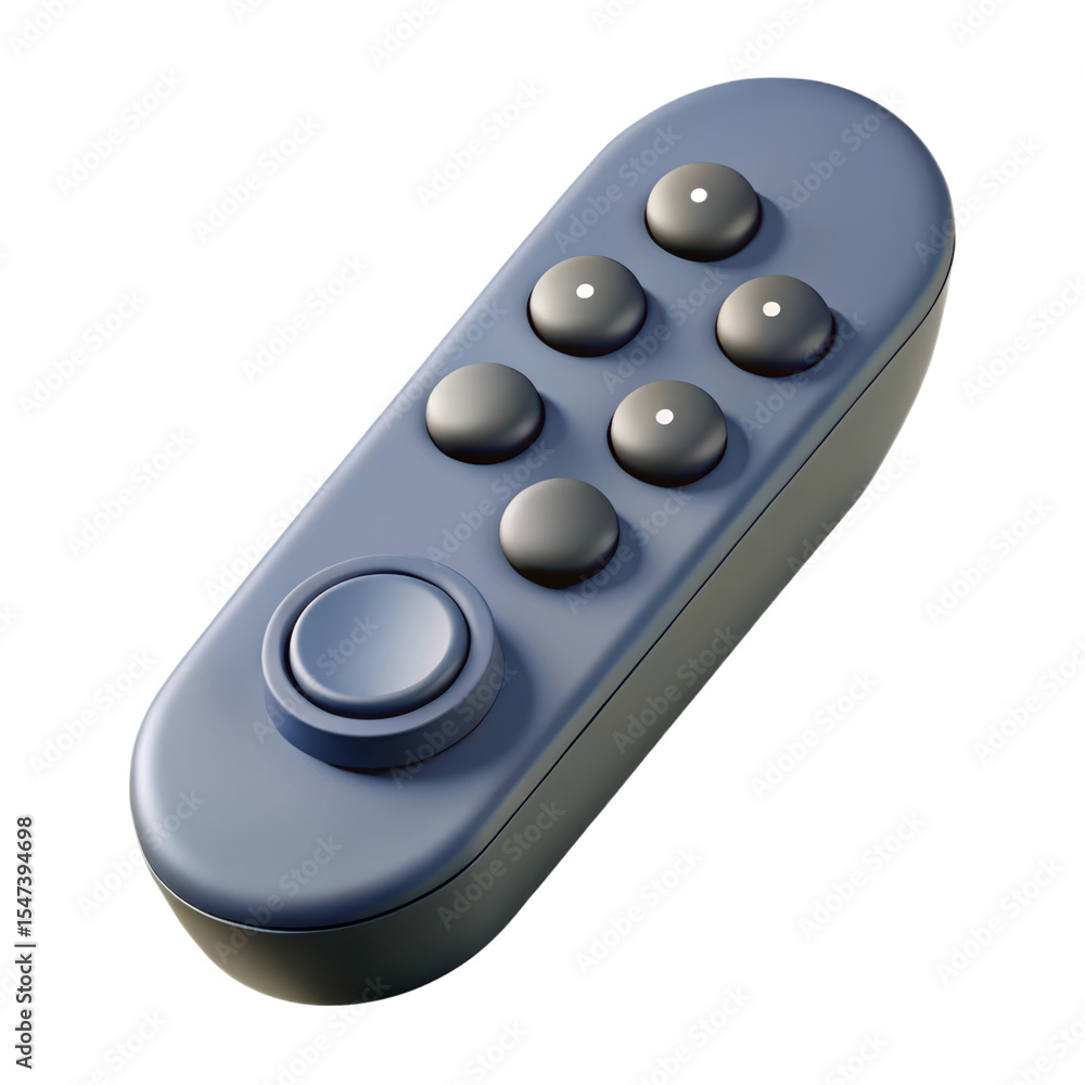 Poster realistic 3d rendering of a blue plastic style vr controller icon isolated on transparent background