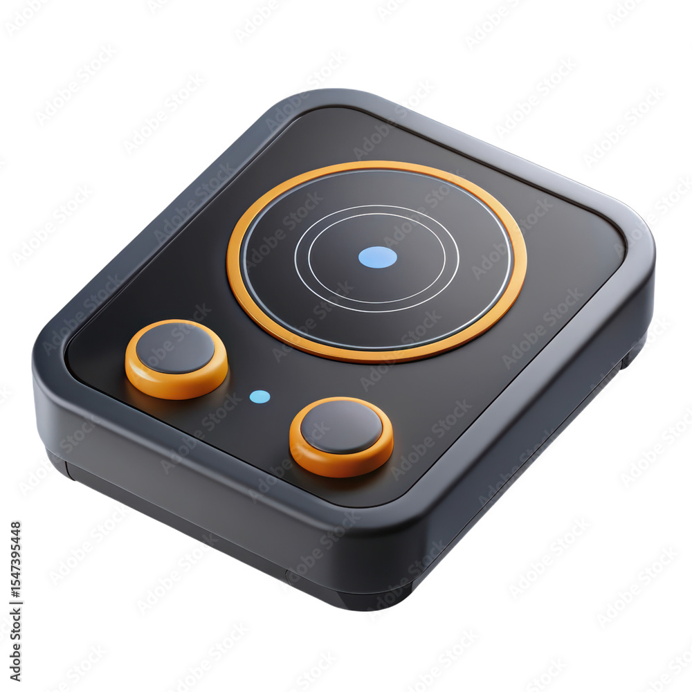 Poster sleek modern 3d rendering plasticstyle icon of a stylized control panel isolated on transparent back