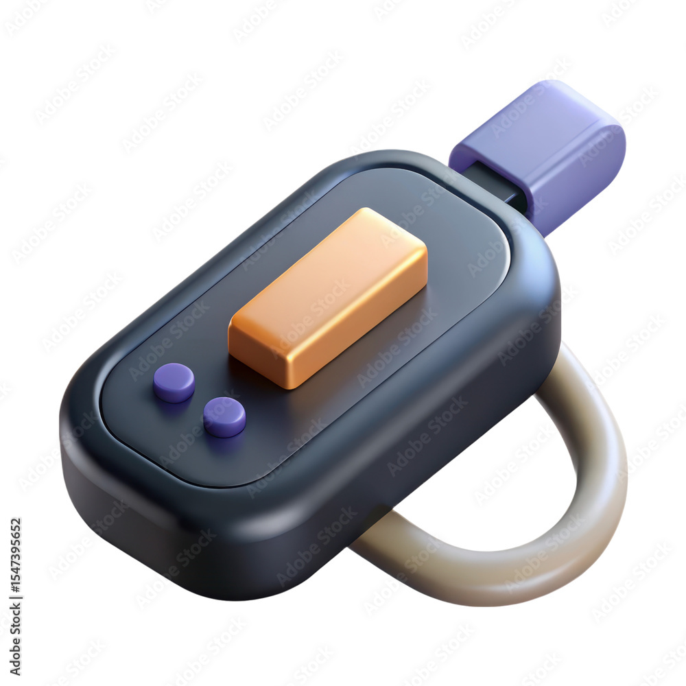 Poster stylized 3d rendering plasticstyle icon device isometric view isolated on transparent background for