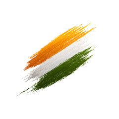 Indian flag brushstroke isolated on transparent background