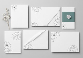 White Stationery Set Mockup