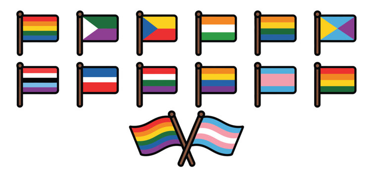 Collection of Pride Flags and LGBTQIA Symbols