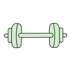 Green Dumbbell Icon in Flat Style