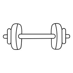 Outlined Dumbbell Vector Drawing