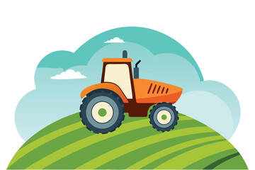 Tractor on hill