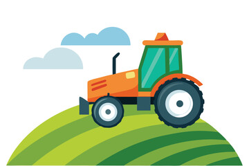 Tractor on hill