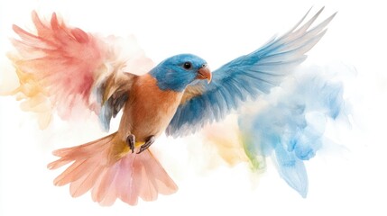 Obraz premium Colorful bird in flight, artistic style