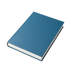 A simple, closed blue hardcover book with white pages, perfect for educational, business, or personal projects.