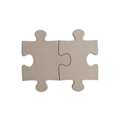 Obraz premium Two blank puzzle pieces fit together, representing concepts like teamwork, problem solving, integration, and finding the right solution.