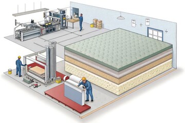 Mattress manufacturing process and layered construction