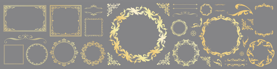 高級感のあるビンテージ調のフレームデザインセット
