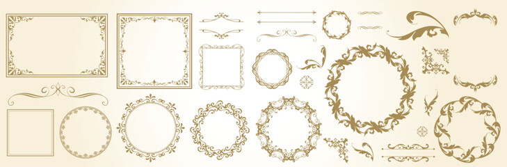 高級感のあるビンテージ調のフレームデザインセット
