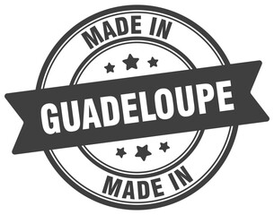 Made in Guadeloupe round sign. Made in Guadeloupe stamp.